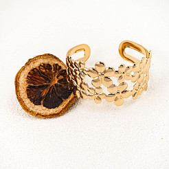 Bracciali aperti da donna in ferro con fiore cavo&nbsp;WG4A465-01
