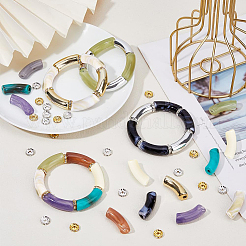Kits de fabrication de bracelets en tubes acryliques incurvés et perles en plastique CCB&nbsp;DIY-DC0003-31A