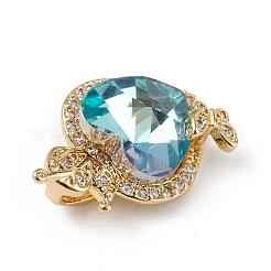 Настоящие 18-каратные позолоченные подвески из латуни с микропаве из прозрачного кубического циркония KK-C015-27G-08