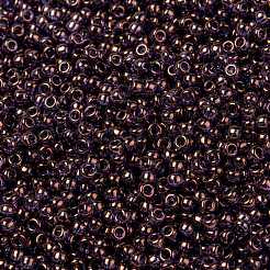 MIYUKIラウンドロカイユビーズ  日本製シードビーズ  8/0  （rr1884)バイオレットゴールド光沢  3mm  穴：1mm  約2111~2277個/50g&nbsp;SEED-X0055-RR1884