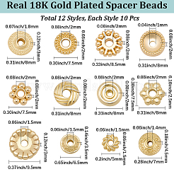 120шт 12 стиля латунные бусины&nbsp;KK-BBC0022-36