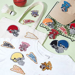 17 Stück 3 Stile Spieltag-Motiv Handtuch Stickerei Stil Stoff zum Aufbügeln/Aufnähen&nbsp;PATC-GA0001-72