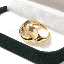 Кольца-манжеты для пальцев с микропаве из прозрачных кубических цирконий из латуни для женщин&nbsp;RJEW-B112-01G