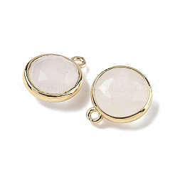 Плоские круглые подвески из натурального кварцевого кристалла с огранкой&nbsp;G-U028-03G-05