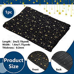 Полиэстеровая ткань с золотым тиснением и узором в виде звезд AJEW-WH0314-808A