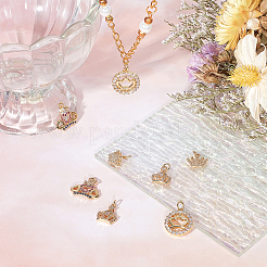 8шт 4 стиля латунные подвески с микропаве и кубическим цирконием&nbsp;KK-BBC0001-87