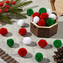 24 шт. 3-цветный шерстяной мягкий помпон&nbsp;DIY-SC0031-30C