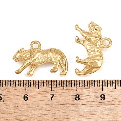 304ステンレスペンダント  タイガーチャーム  14KGP本金メッキ  14.5x21x5.5mm  穴：2mm&nbsp;SA-CBA02E8-05G