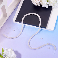 1 нить бусин из натурального белого нефрита&nbsp;G-TA0002-79