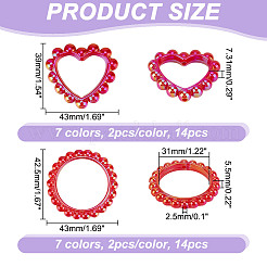 28шт. 14 стиля акриловых бусин в рамке SACR-GA0001-08