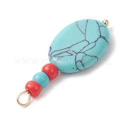 4 шт. подвески из синтетической бирюзы и стеклянных бусин в двух стилях PALLOY-JF04216