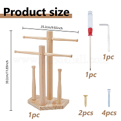 Torre espositiva per anelli di gioielli in legno da baseball&nbsp;ODIS-WH0086-223B