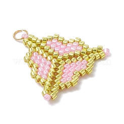 Подвески клевер из стеклянных бусин miyuki&nbsp;PALLOY-MZ00625-03