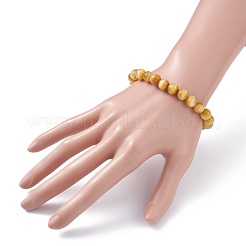 Bracciale elasticizzato con perle di occhio di tigre naturale tondo da 8.5 mm per donna ragazza&nbsp;BJEW-JB07152