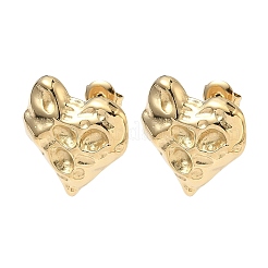 Серьги-гвоздики в форме сердца из нержавеющей стали 304 EJEW-K268-62G