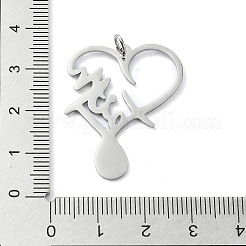 Pendentifs en acier inoxydable 304 anti-ternissement&nbsp;STAS-C097-62P
