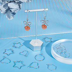 150 шт. 5 стиля фурнитуры для сережек-колец из нержавеющей стали 304&nbsp;STAS-UN0050-92