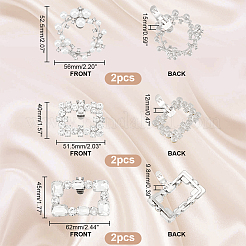 6 шт. 3 стиля кристалл стразовое украшение для обуви AJEW-PH0004-50
