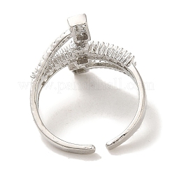 Латунные кольца с цирконием микро паве для женщин RJEW-E295-01P