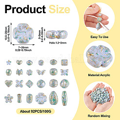 100 г непрозрачных акриловых бусин OACR-TA0003-75