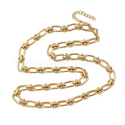 Ожерелье из овальных звеньев из нержавеющей стали 304 с ионным покрытием (IP) для женщин&nbsp;NJEW-B107-07G-03