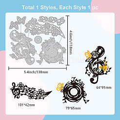 Stencil per fustelle in acciaio al carbonio con note musicali&nbsp;DIY-WH0309-1330