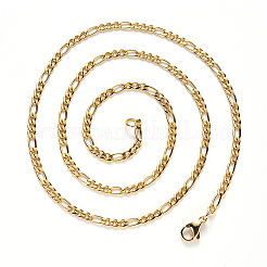 Цепочки-ожерелья Figaro из нержавеющей стали 304 с вакуумным покрытием pvd NJEW-S420-003C-G