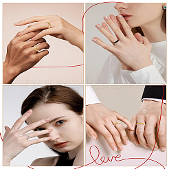 12 шт. 3 цвета 202 нержавеющая сталь кольца для женщин&nbsp;RJEW-LP0001-16