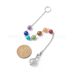 Chakra naturel et synthétique pierre mixte pendule radiesthésie pendentif décorations&nbsp;PALLOY-JF01882