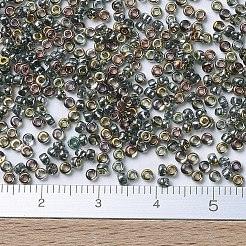 MIYUKIラウンドロカイユビーズ  日本製シードビーズ  11/0  （rr4551)クリスタル/エリア（vm）  2x1.3mm  穴：0.8mm  約5500個/50g&nbsp;SEED-X0054-RR4551