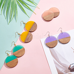 Наборы для изготовления деревянных висячих серег своими руками DIY-OC0006-92