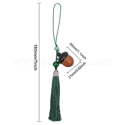 Украшения из подвесок из сандалового дерева и желудей&nbsp;HJEW-WH0039-30