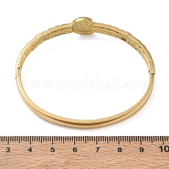 304ステンレススチール製ヒンジ付きカフバングル  カタツムリ  18KGP本金メッキ  内径：1.97インチ（5cm）x2.36インチ（6cm）&nbsp;SA-CBAB92B-15G