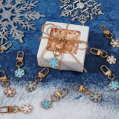 20 шт. 4 стиля снежинка сплав эмалированные подвесные украшения HJEW-PH02073