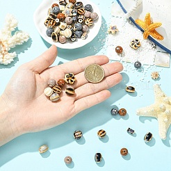 56個 14種類の手作り磁器ビーズ  ファンシーアンティーク施釉磁器  ミックスカラー  8~14x7.5~15x6~11mm  穴：1.5~2.5mm&nbsp;PORC-YW0001-88