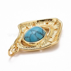 Латуни синтетические бирюзовые подвески&nbsp;KK-M229-10G