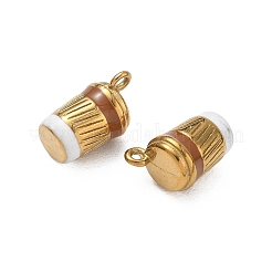 304ステンレススチールエナメルペンダント  ドリンクチャーム  イオンプレーティング（ip）  ゴールドカラー  14x10x8mm  穴：1.5mm&nbsp;SA-CBA7876-32G-01