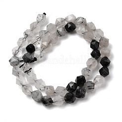 Натуральный турмалированный кварц / черный рутиловый кварц G-Z119-A15-02