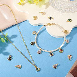 8 шт. 8-цветная латунная подвеска с кубическими цирконами в виде отпечатка лапы&nbsp;KK-TA0003-21