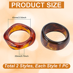 2шт 2-х цветные акриловые браслеты для женщин BJEW-UN0001-76