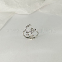 Кольца-манжеты из стерлингового серебра с родиевым покрытием в виде звезды и луны FS-WGB6FCD-01