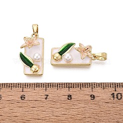 Pendentifs d'émail en laiton &nbsp;KK-SZC0009-04G-01