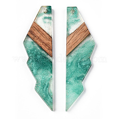 Большие подвески из прозрачной смолы и орехового дерева RESI-ZX017-55