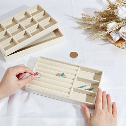 3 Stück 3 Stile Rechteck Holz mit Samt überzogen Schmuck Schmuck Display Tabletts&nbsp;AJEW-SP0004-64B-02