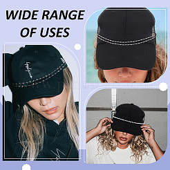 6 шт. 3 стиля 304 нержавеющая сталь цепь бейсбольная кепка цепь&nbsp;AJEW-SC0003-56