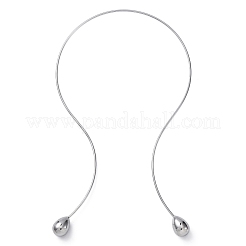 Ожерелья-чокеры из нержавеющей стали 304 в форме капли для женщин NJEW-C068-01P
