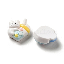 Cabochons décodés en résine opaque thème lapin&nbsp;RESI-D009-06