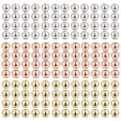 150 stücke 3 farben rund messing abstandsperlen set&nbsp;KK-LS0001-05