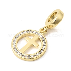 Europäische Anhänger mit klarem Zirkonia in Pavé-Fassung aus Messing&nbsp;KK-A296-12B-G