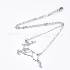 Collares colgantes de acero inoxidable 201 que no se deslustran&nbsp;NJEW-T009-JN097-1-40